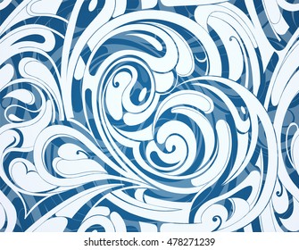 Underwater multilayer backdrop with liquid water swirls