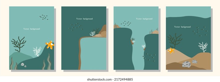 Underwater nature pattern background images, for making cards, room wall decorations, postcards, brochures.