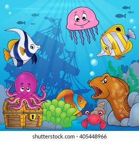 Underwater ocean fauna theme 8 - eps10 vector illustration.