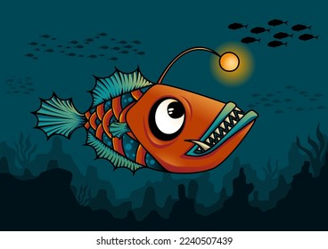 underwater ocean with predatory fish