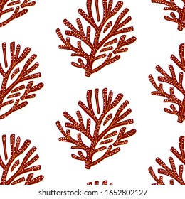 Underwater ocean and sea coral reef plant. Vector seamless pattern. Ready for wrapping paper,  textile, fabric, print, scrapbook paper.