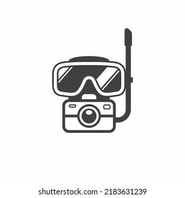 underwater photography icon, vector art.