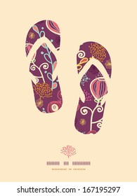 Underwater plants flip flops pattern background