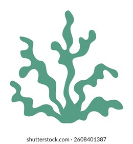 Underwater Plants and Seashells Vector Illustration