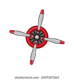 underwater propeller cartoon. hull screw, aircraft engine, motor equipment underwater propeller sign. isolated symbol vector illustration