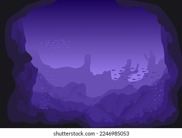 Underwater purple themed beatiful view