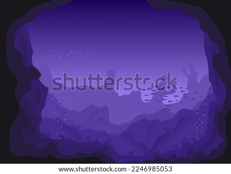 Underwater purple themed beatiful view