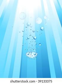 Underwater rays background for design use. Vector illustration.