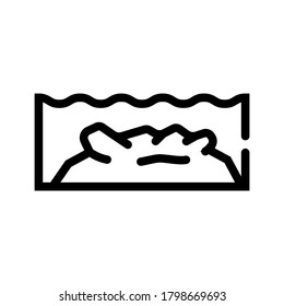 Unterwasser-Riffe-Symbol-Vektorgrafik. Unterwasser-Riff-Schild. isoliertes Kontursymbol