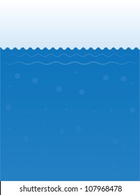 Underwater with rippling waves and bubbles