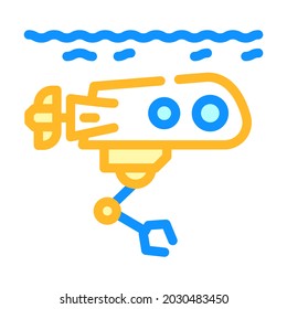 underwater robot color icon vector. underwater robot sign. isolated symbol illustration