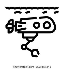 underwater robot line icon vector. underwater robot sign. isolated contour symbol black illustration
