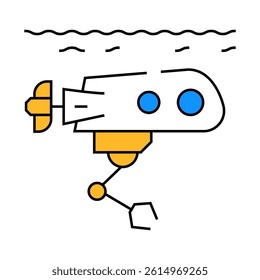 underwater robot line icon vector. underwater robot sign. isolated symbol illustration