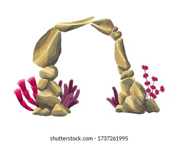Underwater sandstone arch. Natural underwater