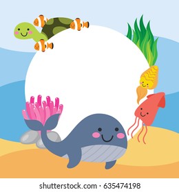 Underwater scene in cartoon style