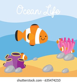 Underwater scene in cartoon style