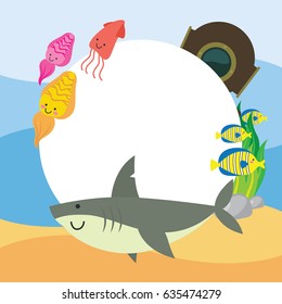 Underwater scene in cartoon style