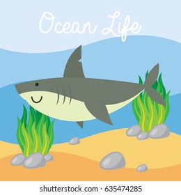 Underwater scene in cartoon style