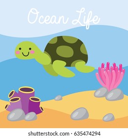 Underwater scene in cartoon style