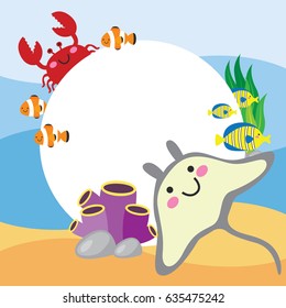 Underwater scene in cartoon style