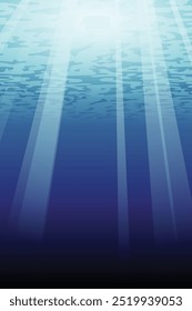 Underwater scene with sunlight beams