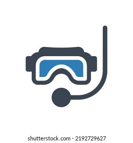 Underwater scuba icon (Simple vector illustration)