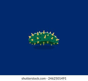 Underwater sea animals in font or undersea type of dash as sea cucumber, cartoon vector. Punctuation mark of dash hyphen of ocean alphabet typeface and sea font with underwater coral reef animals