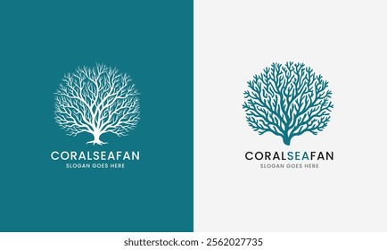 Underwater Sea fan Coral Reef isolated on a white background