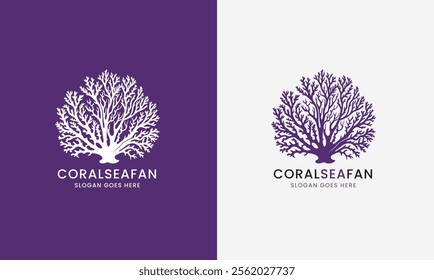 Underwater Sea fan Coral Reef isolated on a white background