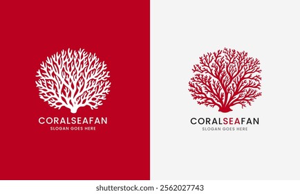 Underwater Sea fan Coral Reef isolated on a white background