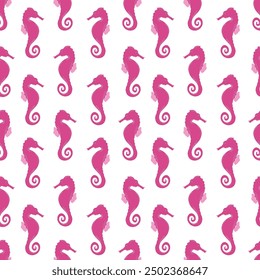 Underwater sea horse vector seamless pattern and a postcard for child. Underwater life. Perfect for kids bedding, wallpaper, wrapping paper, fabric, textile, t-shirt print