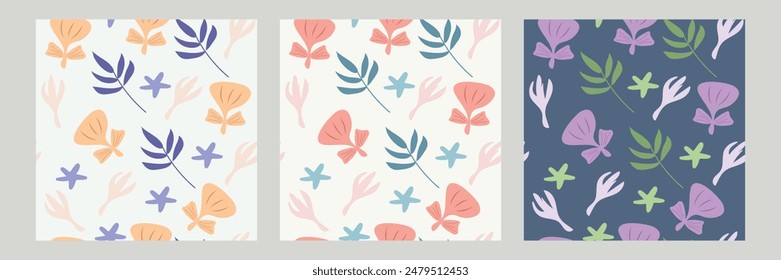 Underwater sea plants pattern. Seamless vector pattern for textile and fabric
