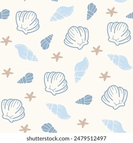 Underwater sea plants pattern. Seamless vector pattern for textile and fabric
