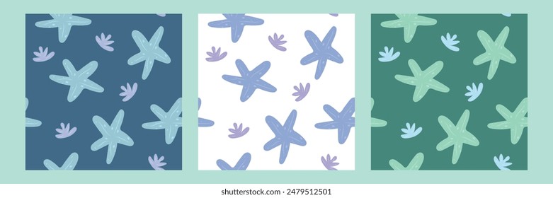 Underwater sea plants pattern. Seamless vector pattern for textile and fabric
