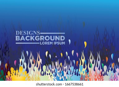 Underwater sea scene. Realistic Seascape with Reef. Ocean bottom silhouette of seaweed, grass, algae and corals. Beautiful marine vector  for you illustration. vector eps10