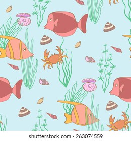 Underwater seamless pattern