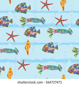 Underwater seamless pattern