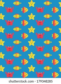 underwater seamless pattern design. vector illustration