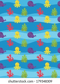 underwater seamless pattern design. vector illustration