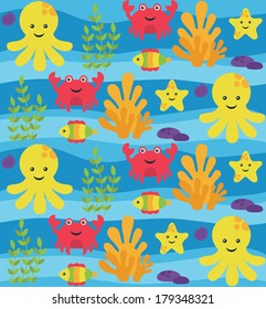 underwater seamless pattern design. vector illustration