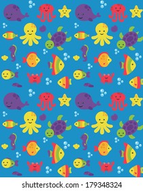 underwater seamless pattern design. vector illustration