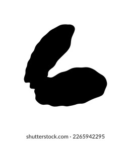 Underwater seashell. Hand drawn sea mollusk shellfish element. Vector illustration in black color