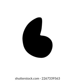 Underwater seashell. Hand drawn sea mollusk shellfish element. Vector illustration in black color
