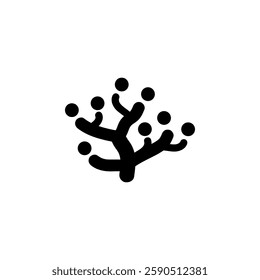 Underwater Seaweed. Aquatic Marine Algae Plant Solid Flat Vector Icon Isolated on White Background.