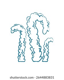 Underwater seaweed silhouette. Aquatic flora in a marine environment. Unique texture, flat design, and vibrant life. Ideal for use in educational materials, aquarium decor, or ocean projects.