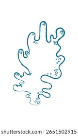 Silhueta de algas submarinas. Planta aquática em estilo plano. Contorno único de flora, arte de doodle, estética gráfica. Perfeito para temas de verão, projetos de vida marinha ou decorações de aquário.