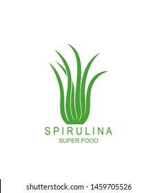 Underwater seaweed spirulina logo. Isolated underwater seaweed spirulina on white background