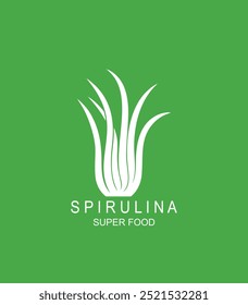 Underwater seaweed spirulina logo. Isolated underwater seaweed spirulina on white background