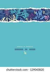 Underwater seaweed vertical torn seamless pattern background