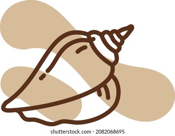 Underwater shell, illustration, vector, on a white background.
